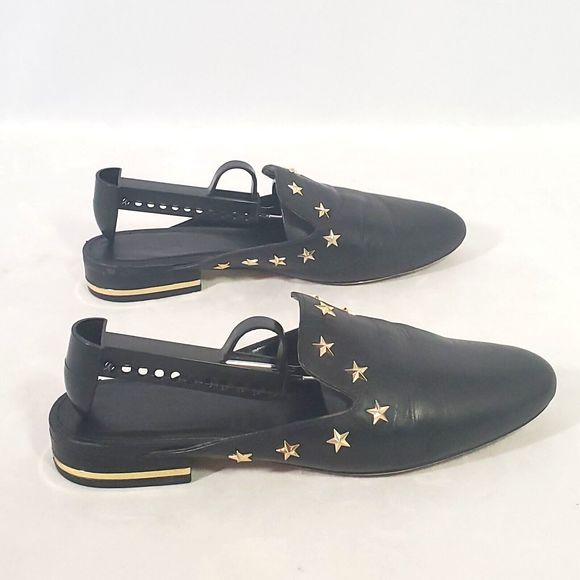 Michael Kors Star NATASHA Slide-On Mules Womens Sz 7.5 Black Leather Star Studs - Picture 5 of 16